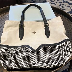 Elegant Black and Cream Tote Bag